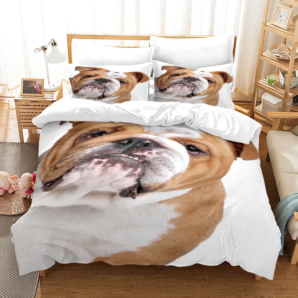 Roztomilý pes Luxusní ložní souprava 3D tisk Pro dospělé Dítě Twin Single Queen King Full Size Ložnice Zvíře Kreslený Set povlaku na přikrývku
