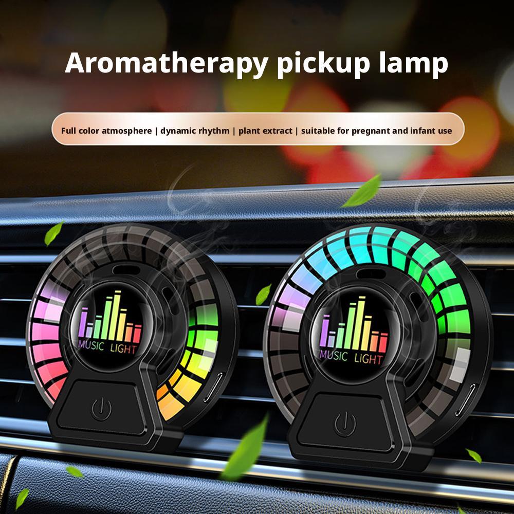 Car Music Rhythm Lamp Atmosphere Light Bar Car Air With Light Aromatherapy Atmosphere Outlet Diffuser Air Lamp Fragrance Ca N1X4