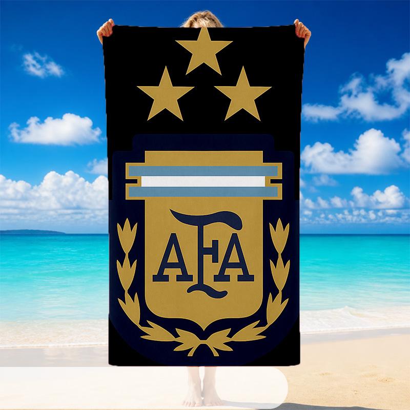 Quick Dry Beach Towel Argentina National Team Pattern, Lightweight Absorbent Towel for Pool Beach Vacation Use