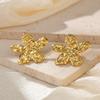 Two-color rhinestone geometric stud earrings texture earrings premium ear jewelry