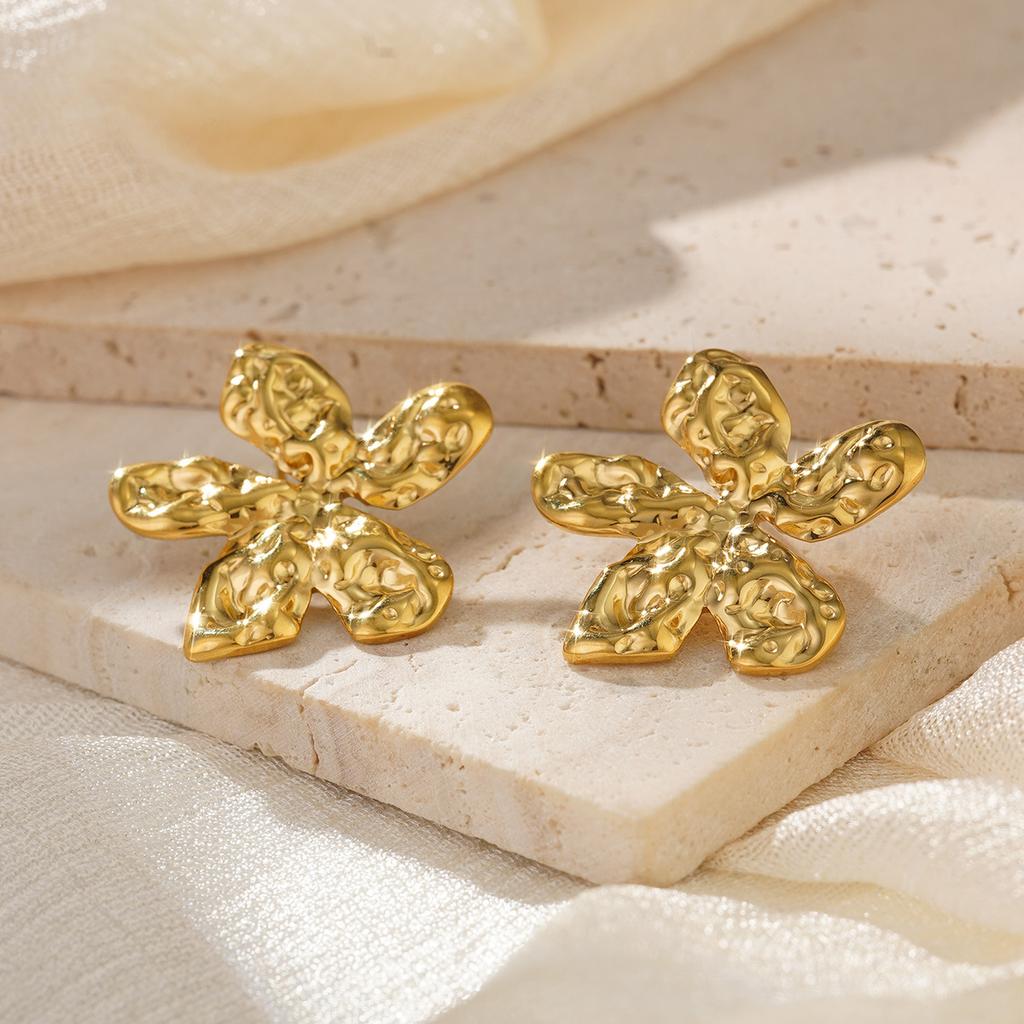 Two-color rhinestone geometric stud earrings texture earrings premium ear jewelry