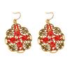 Vintage Bohemian Hollow Carved Earrings Ethnic Style Elegant Women Accessories