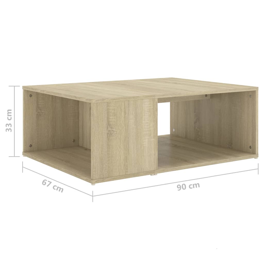  Coffee Table, Sonoma Oak, 90x67x33 Cm, Wood-based Material