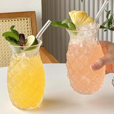 Kreativní sklenice na koktejl ananas - Velkokapacitní pohár na nápoje a džusy pro barmanství a ovocné čaje