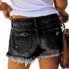 Ladies' Casual Hole Breaking Versatile Fashionable Denim Shorts