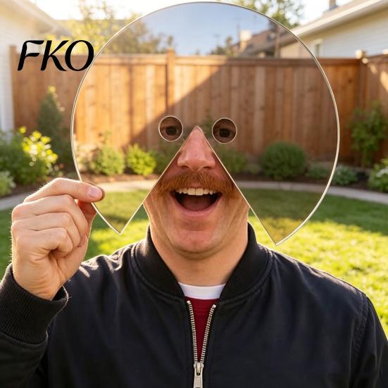 Theatrical Masque Head-Mounted Mirror Masque, Reflective Acrylic Selfie Prop, Funny Drama Event Face Accessory for Photo Booth, Party, Festival