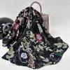 Foulard in Seta Floreale Stile Coreano: Sciarpa da Donna Leggera, Calda e Versatile Autunno/Inverno