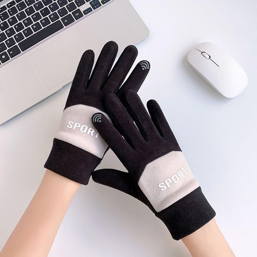 1 Pair Popular Cycling Gloves Sporty Sport Gloves Touch Screen Keep Warm Full Finger Ridding Ski Gloves