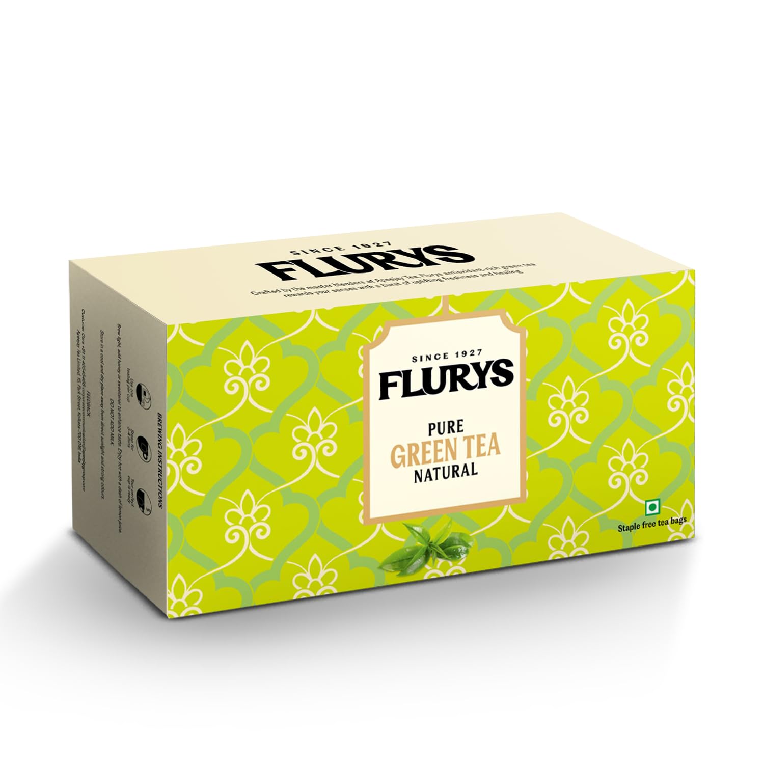 Flurys Pure Natural Green 150 Grams, 100 Tea Bags