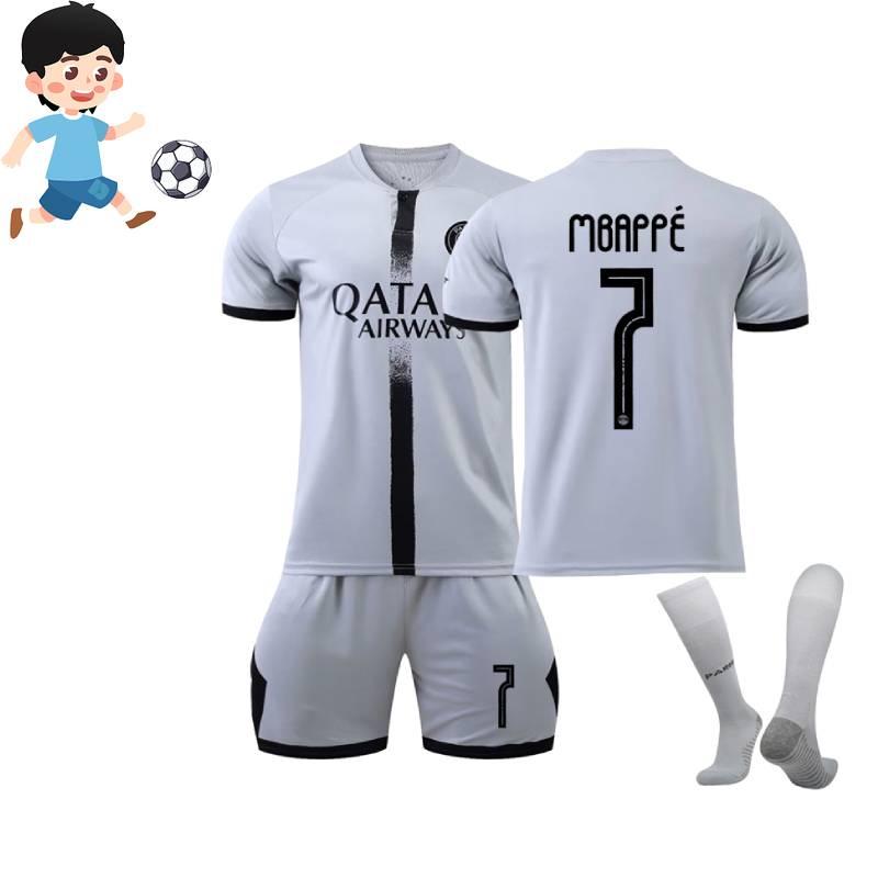 Kid Unisex Adult Football Jersey Mbappe Number 7 Sport Uniforms Set Boys Girls