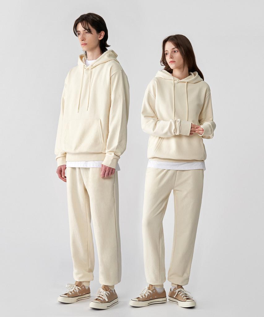 UNTAPPED STUDIO Basic Fit Soft Terry Sweat Jogger Training Pants Ivory
