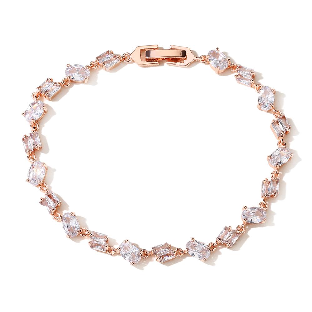 Uilz Fashion Luxury Full Zircon Bracelets for Women Charm Silver Color Crystals Bracelets Women's Wedding Party Jewelry