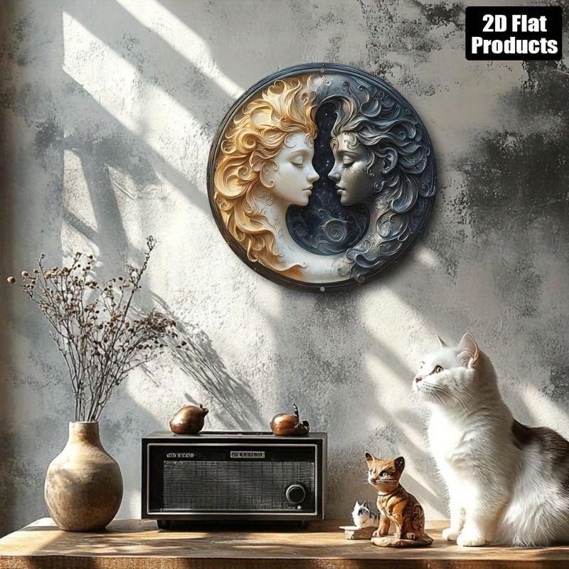Metal Tin Sign 2D Wall Art Home Decor Flat Hanging Decorative Plaque