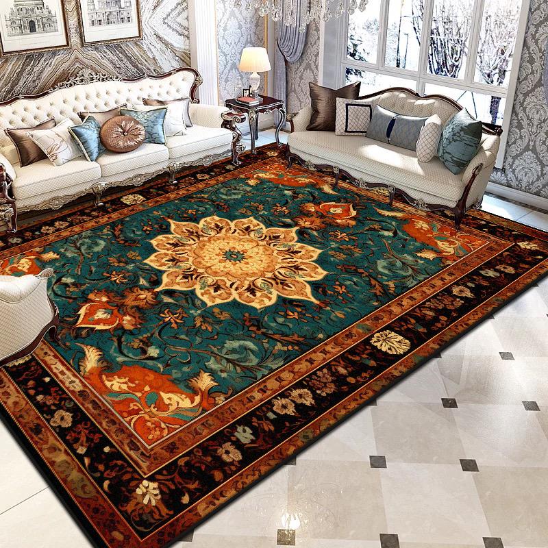 Tappeti Persiani di Lusso Grandi per Soggiorno Decorazione Stampa Nera Tappeti Lavabili Pieghevoli Camera da Letto Comodino Tappetino Antiscivolo