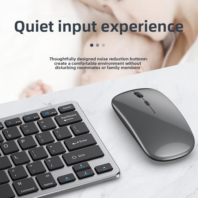 Ultra-thin Rechargeable Version Bluetooth Three-mode Keyboard and Mouse Set Business Office Wireless Keyboard