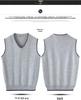 Men's Woodpecker Cashmere V-Neck Wool Vest - Solid Color, Sleeveless, Knit Sweater for Spring & Autumn
