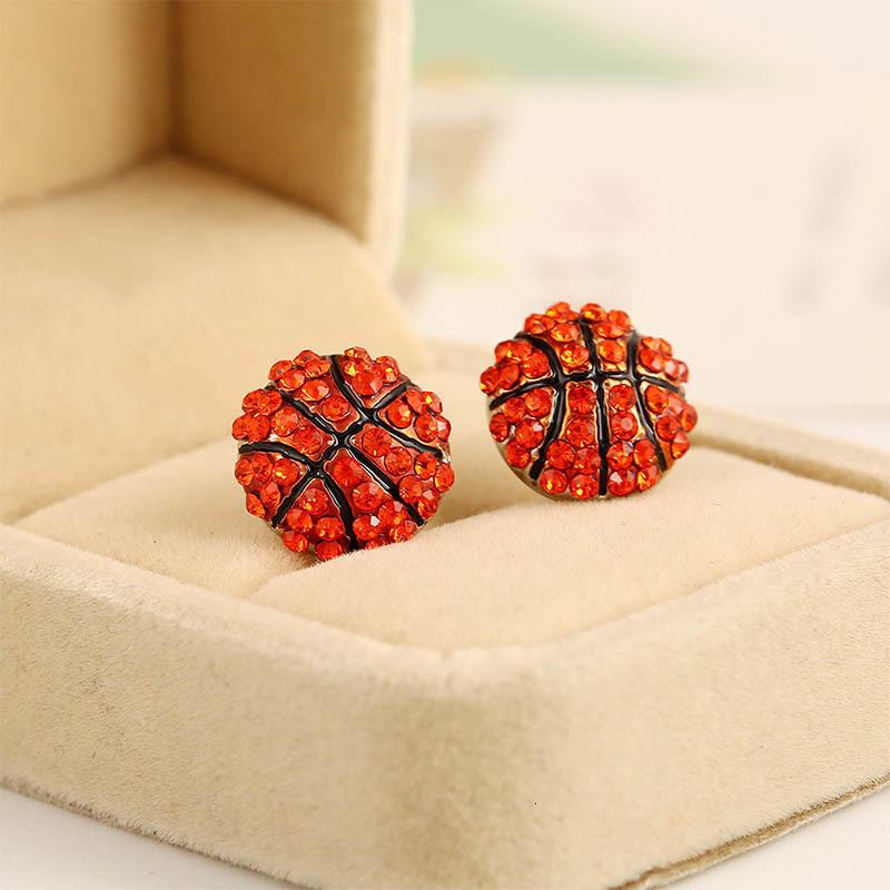 New Fashion Crystal Baseball Stud Earrings For Women Rhinestone Football Volleyball Basketball Softball Sports Earrings Jewelry