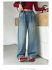Mädchen Cartoon Straight Leg Wide Jeans - Frühling/Herbst 2025 Kollektion für große Kinder