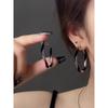European and American Style Black and White Color-Blocked Hoop Earrings for Women 2025 New Popular Earrings Niche Design High-End Earrings
