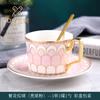 Geometric Striped Porcelain Coffee Cup with Saucer Luxury Gold Plated 200ml Mug Home Exquisite Dessert Tea Cup Home Decoration