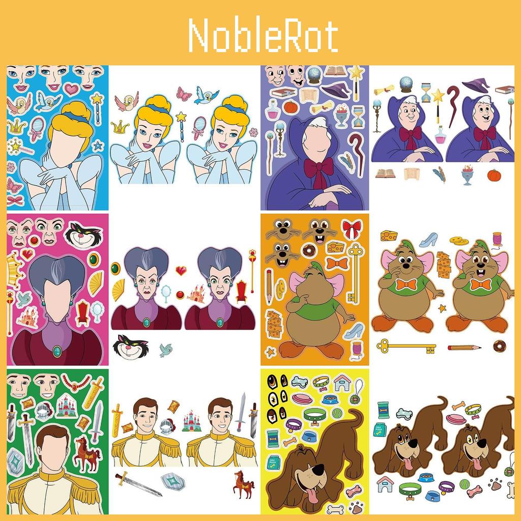 Charming Cm2303010 Cinderella Kids Anime Puzzle Diy Sticker Pack For Family Fun