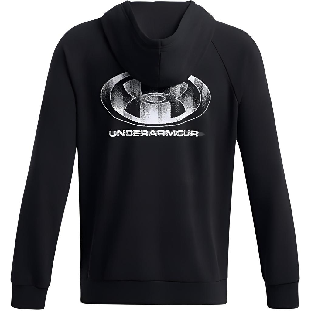 Under Armour Rival Fleece Loose Fit Soft Comfortable Hoodie Men Hoodies Black White 1389428-001