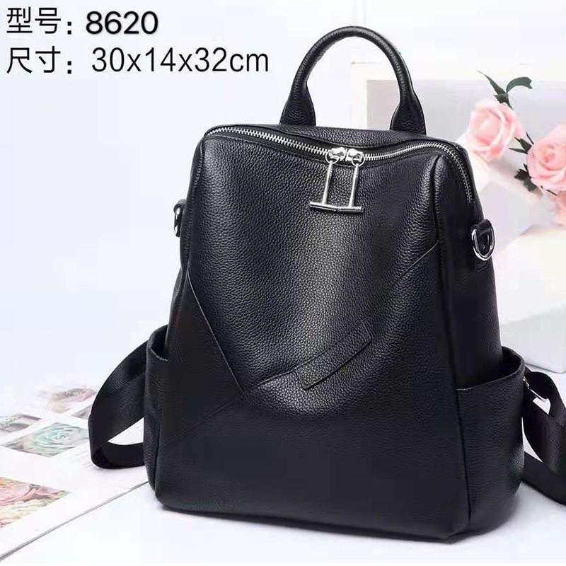 Fashionable Backpack Large Capacity Women's Top Cowhide Shoulder Bag Broadband 8620