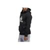 Adidas Classic Logo Print Drawstring Hoodie, Men Daily Outdoor Sports Casual Long Sleeve Sweatshirt Black GH6663