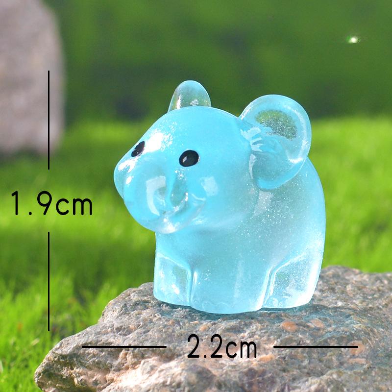 New Micro-landscape Creative Simulation Cute Glow-in-the-dark Elephant Gardening Diy Handcrafted Decorative Desktop Mini Ornaments