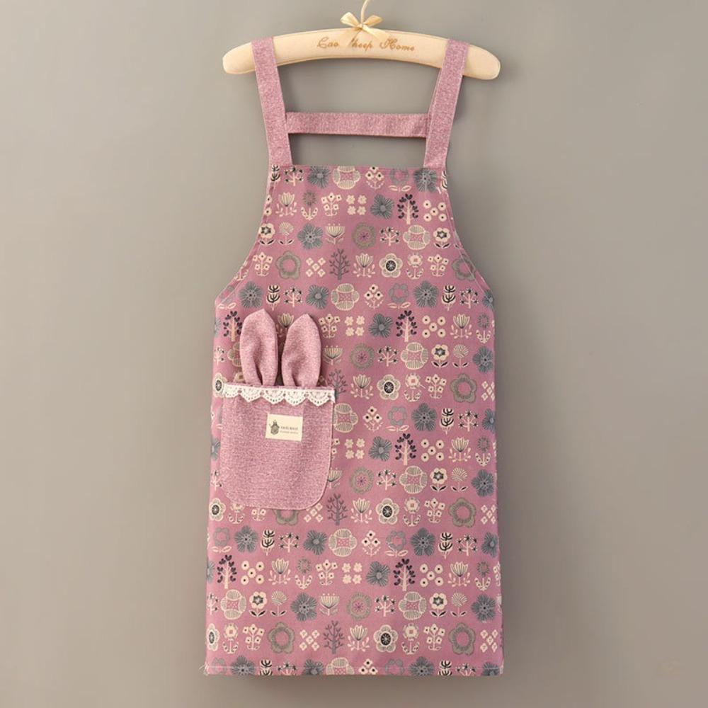 Cotton Cooking Apron Cute Plants Pattern Household Apron New Baking Overalls  Kitchen Accessories