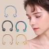 1pc 316L Stainless Steel Lip Rings Studs Labret Piercing Master Earrings Septum Nose Hoops Unisex Women Punk Cool Body Jewelry