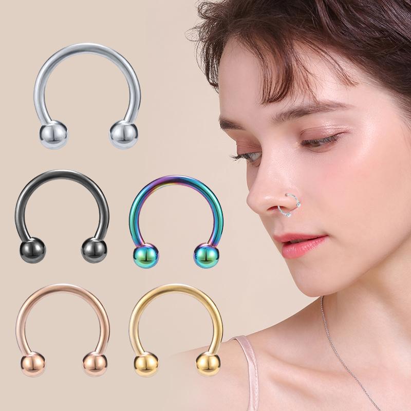 1pc 316L Stainless Steel Lip Rings Studs Labret Piercing Master Earrings Septum Nose Hoops Unisex Women Punk Cool Body Jewelry