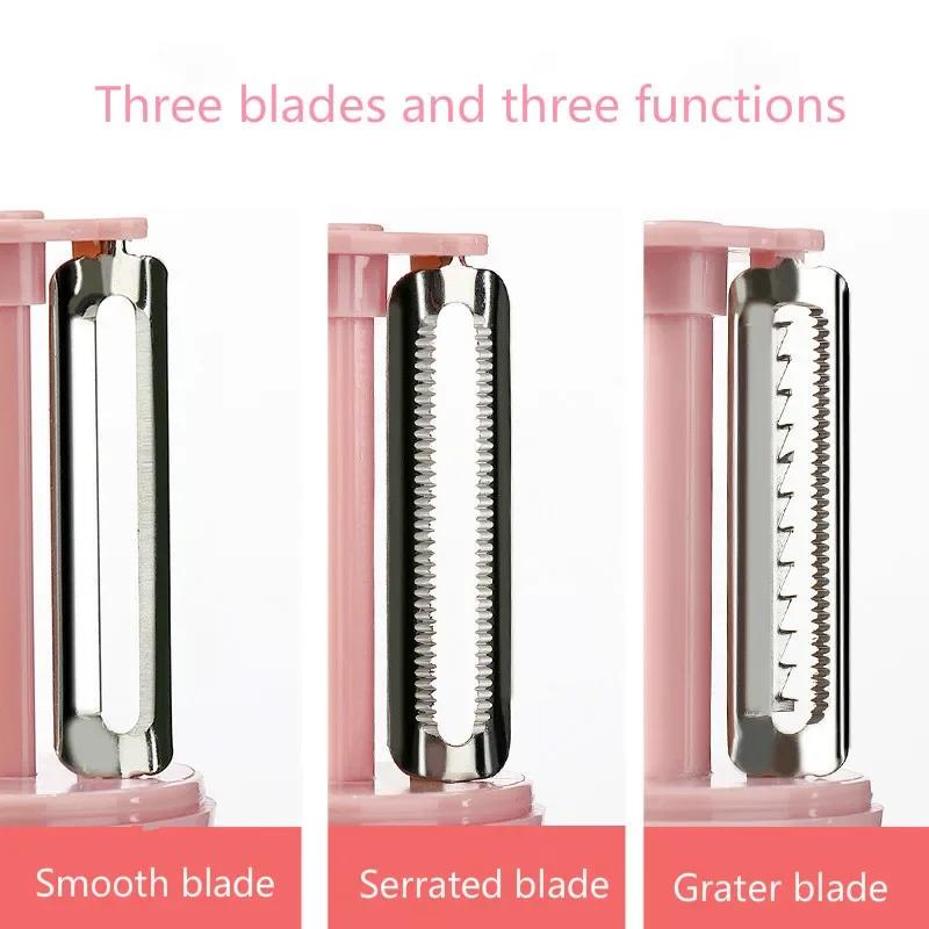 Multi-functional with Cover Three-in-one Peeling Knife Home Fruit Potato Scraper Ginger Garlic Grinder Melon Peel Shaving Wire.