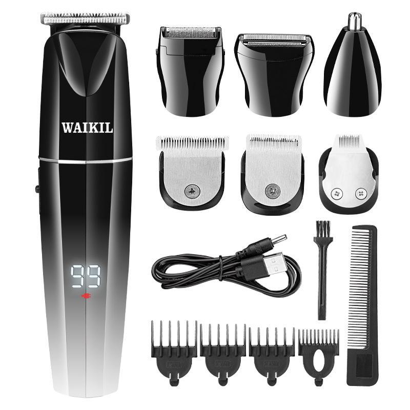 USB Rechargeable LCD Display Hair Clipper: Professional Electric Hair Trimmer Razor.