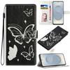 Étui de téléphone élégant en cuir PU style portefeuille avec motif papillon pour iPhone,Samsung,Xiaomi Redmi,Moto,Blackview,Oppo,Huawei,Honor,Google,ZTE,Ulefone,TCL