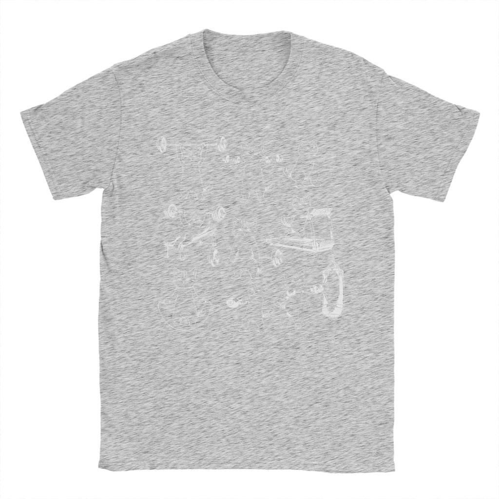 Vintage Weight Lifting Gym Cat Unisex T Shirts Casual Tees Short Sleeve Crewneck TShirt 100 Cotton Printed Tops