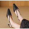 Sandals Women 2025 Women Sexy Low Heel Summer Party Sandalias Concise Style Pointed Toe Sandals for Girls