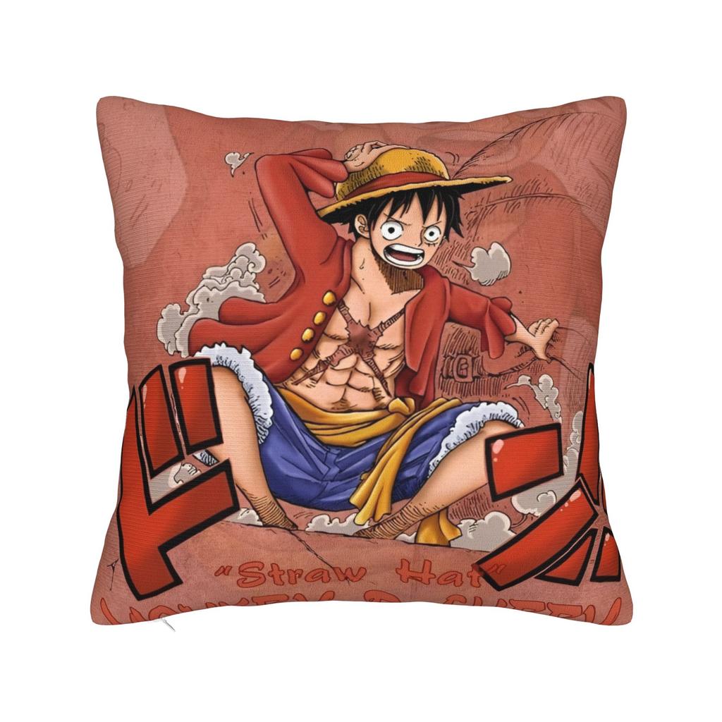 Luffy Anime Zoro Square Pillow Case Anime Cushion Covers Funny Polyester Decorative Throw Pillow Case Cover for Living Room