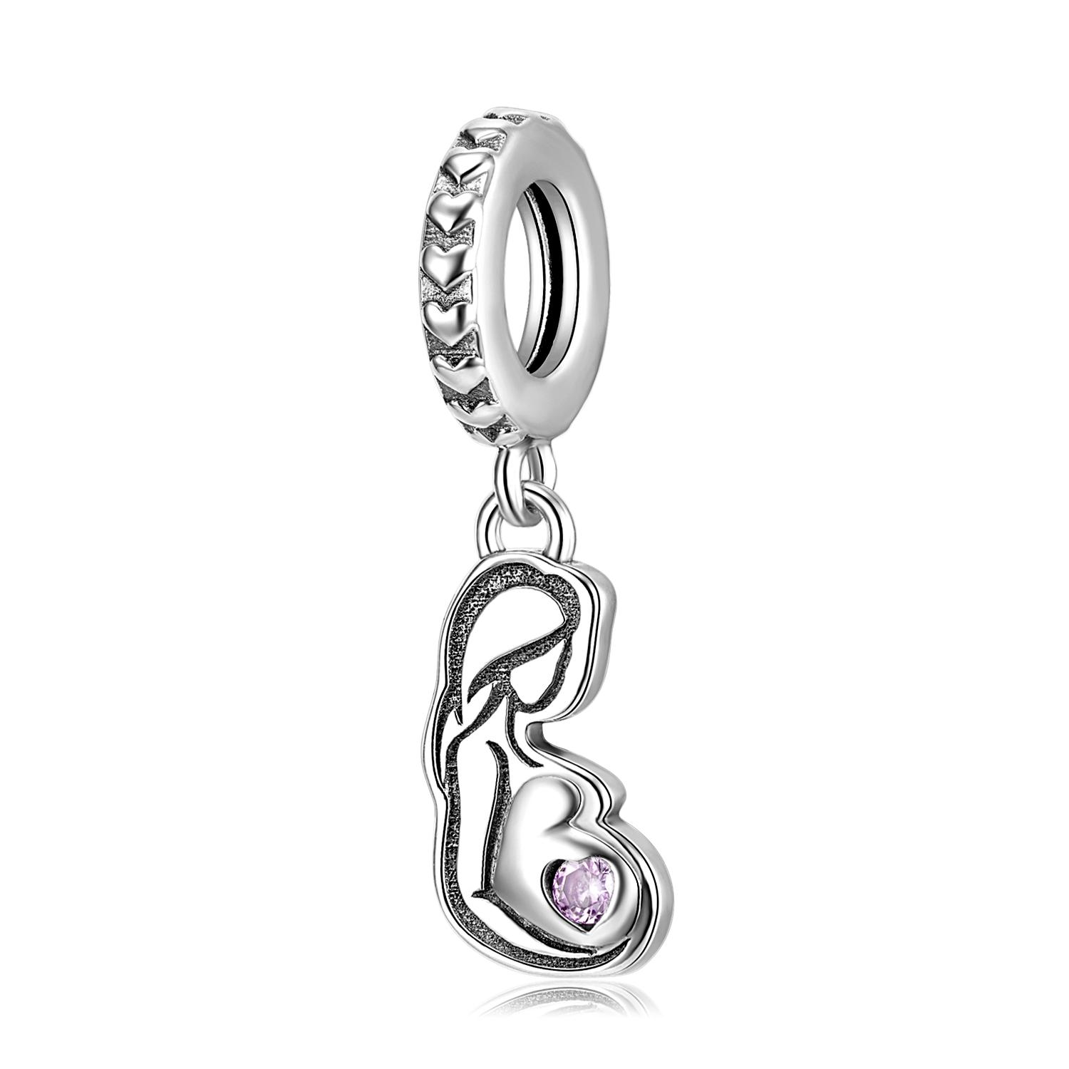 

925 Silver Baby Footprints Nipple Pendant Charm For Mom Bracelet Diy Jewelry Beads Gift For Family Lovers