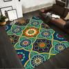 "Multicolor Geometric Print Carpet with Floral and Star Patterns" Suitable for Use As an Anti-slip for Living Room Bedroom Sofas
