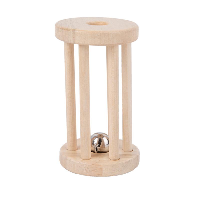 Wooden Rattle Montessori Baby Soothes Baby Can Gnaw Finger Bed Bell Grips Wooden Toy
