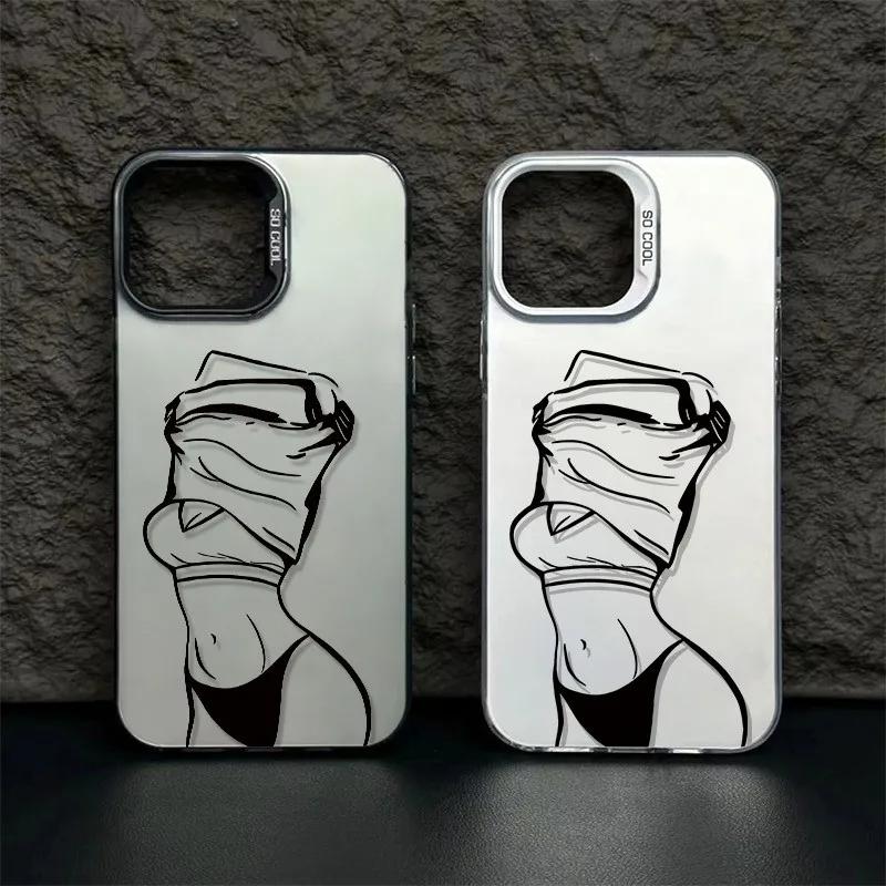 Cool Body Line Art Case for Samsung Galaxy S25 S24 S23 S22 Ultra S21 Plus S20 FE A73 A72 A71 A56 A55 A54 A53 A52 Acrylic Cover