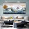 Modern Abstract Decorative Painting Deer Tree Ribbon Canvas Prints Wall Art Pictures for Living Room Light Luxury  Home Decor