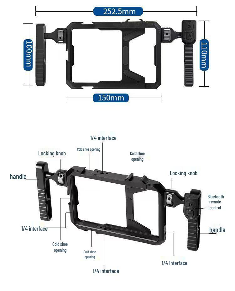 Klec na králíka Bluetooth Mobilní stabilizátor: Univerzální kovové prodloužení pro fotografování a živé vysílání