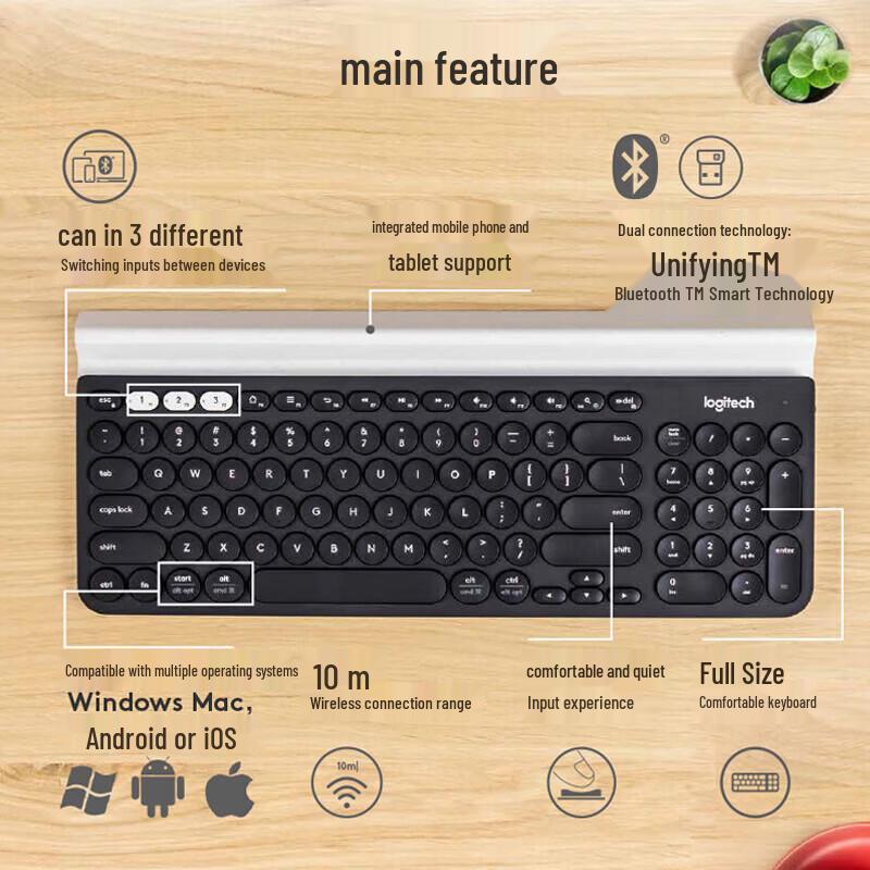 Logitech K780 Wireless Bluetooth Multi-Device Keyboard