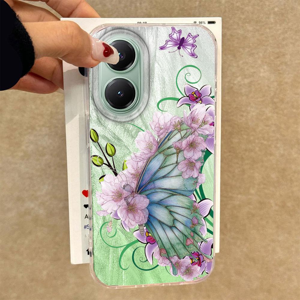 Green Butterfly Colorful Gradient Women Girls Phone Case for Xiaomi Poco X5 X7 M6 Pro X6 X3 Pro NFC C75 C71 C65 C61 M5S Cover
