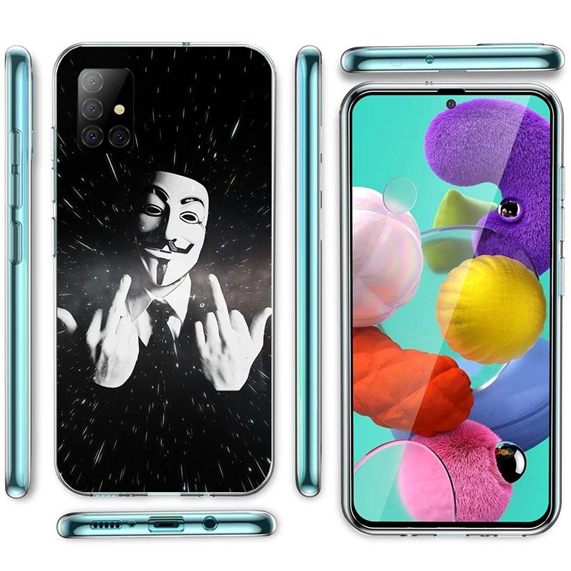 Anonymous V Mask Phone Case For Samsung Galaxy A52 A32 A22 A12 A51 A31 A50S A30S A20S A10S Note 20 Ultra 10 Plus S10 A72 A71 Gal