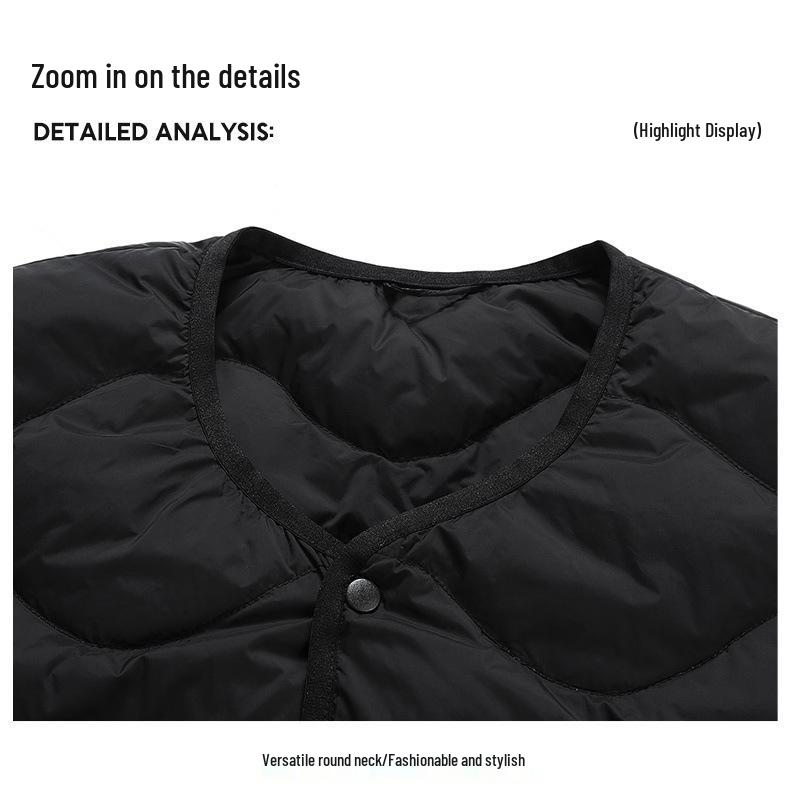 Men's Lightweight Down Jacket - Dad's New 2025 Autumn/Winter Round-Neck Inner Wear