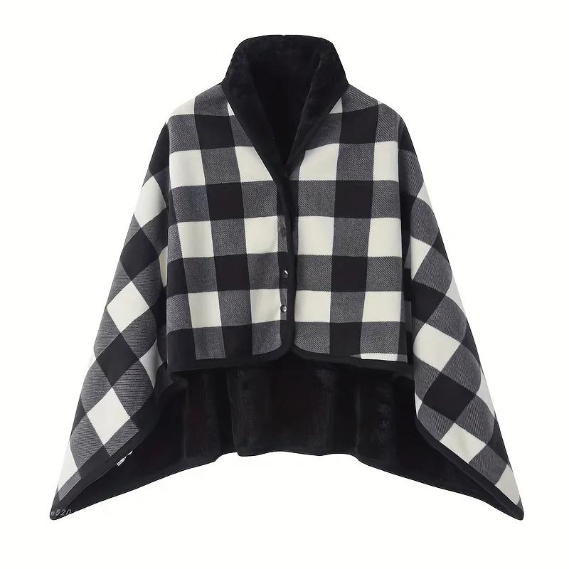 1pc Wearable Blanket Shawl Flannel Soft Warm Wrap for Adults Office Home Comfort Lazy Day Cozy Gift