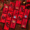 6pcs Cartoon New Year Red Envelopes Traditional 2026 Horse Year Spring Festival Red Packets Blessing Words Hongbao